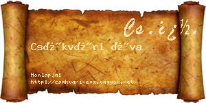 Csákvári Éva névjegykártya