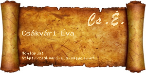 Csákvári Éva névjegykártya